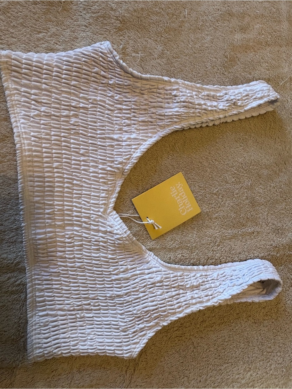 Charlie Holiday White Smocked Tank